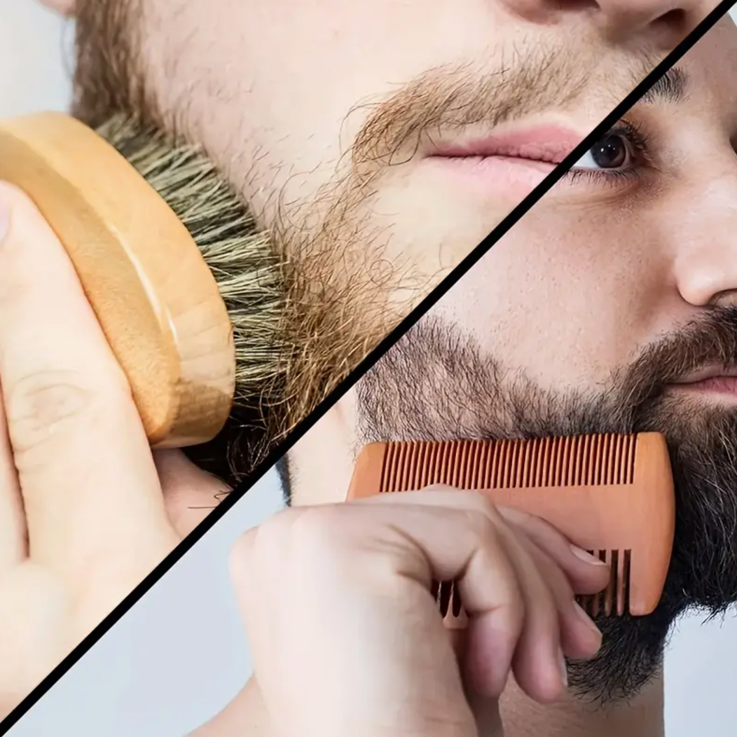 Men's Beard Brush & Comb Set